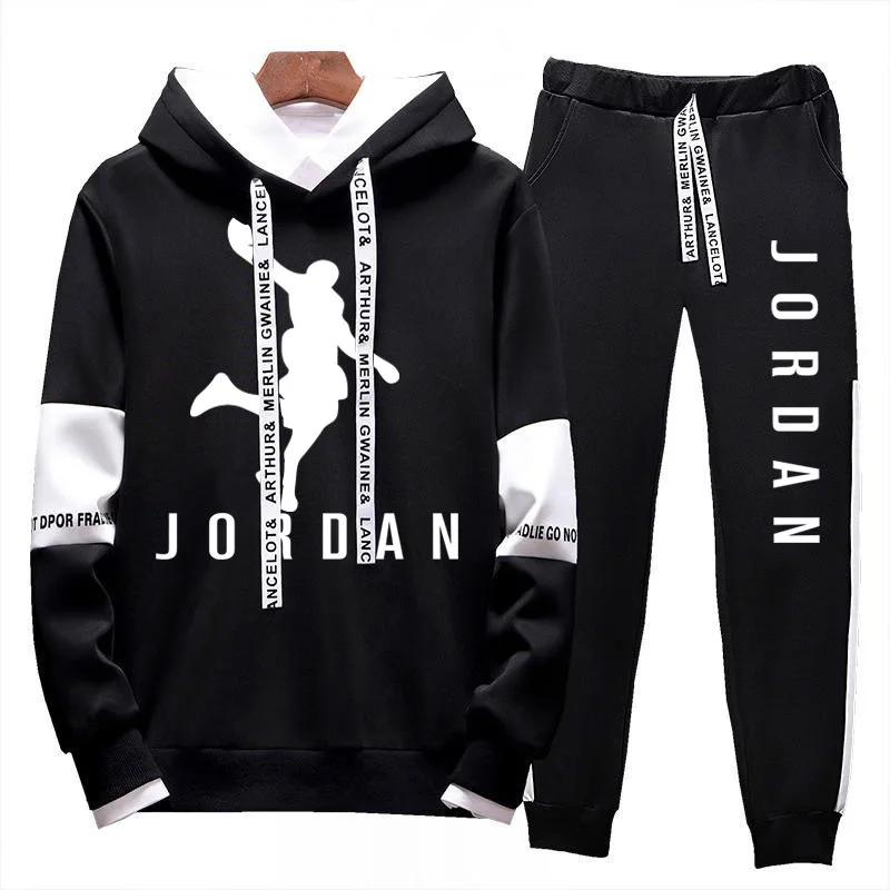 

New men's new design printed hoodie suit European and American casual fashion suit, Shown