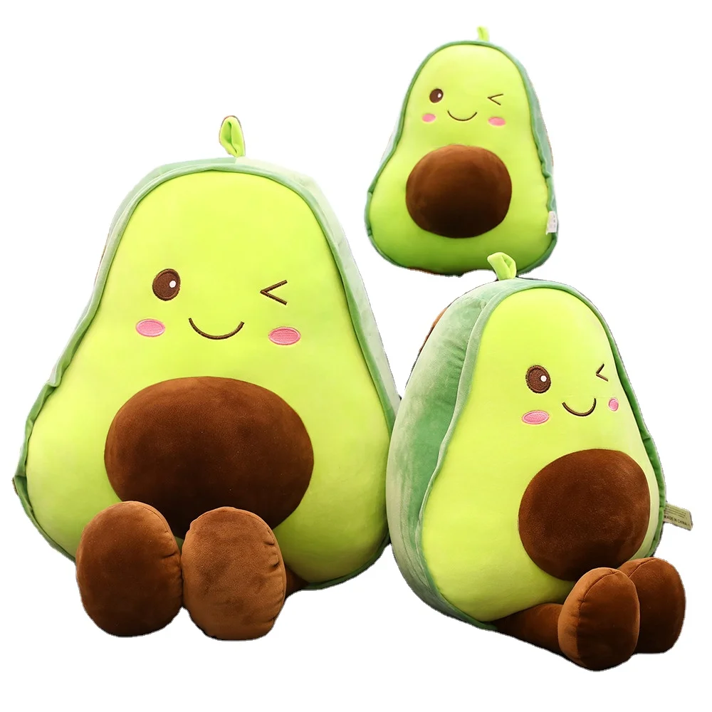 

HUAYI Ready to Ship Stuffed Plush 30cm avocado doll Toy Soft Stuffed Functional Long Avocado Plush Toy