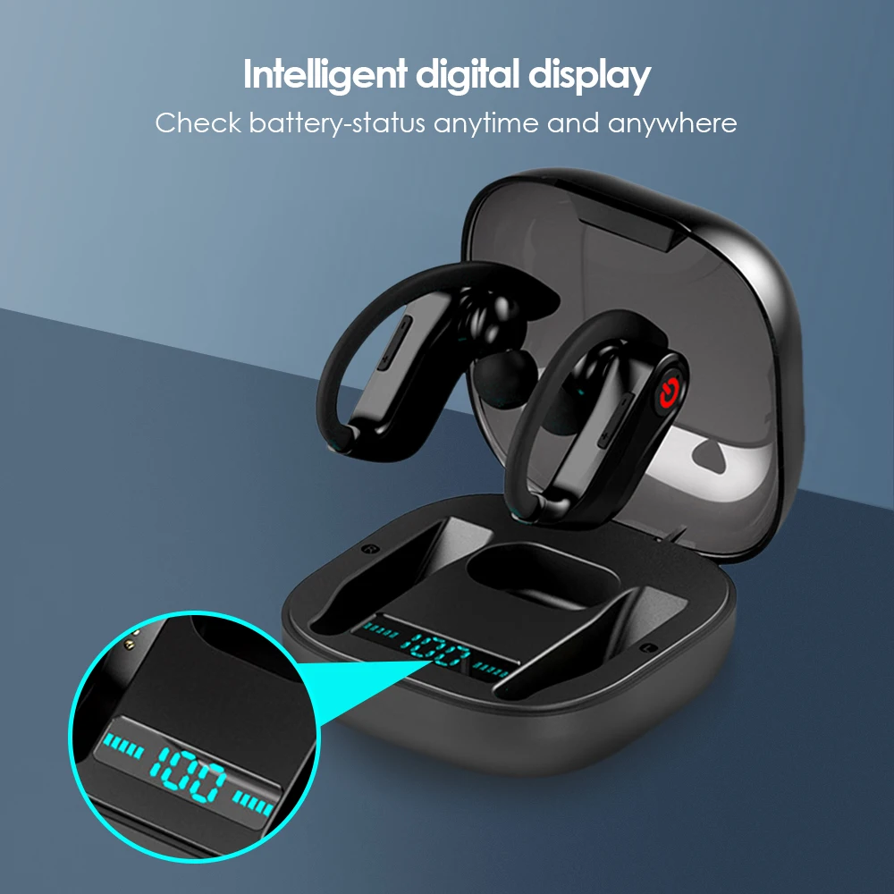 HBQ Q62 Wireless Headset Realtek 5.0 Dual Ear-mounted Earphone Charging Case Stereo Sports True Wireless Wireless Headset - ANKUX.COM