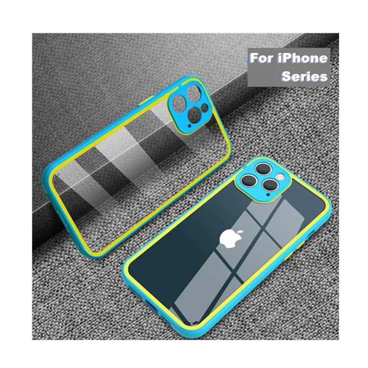 

New Arrival Acrylic Color Unique Case High Clear Double Colorful Edge Protection Cell Phone Case For iPhone 12 Pro Max 11 XR XS