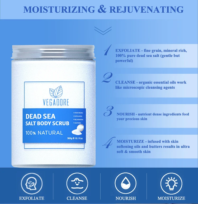 Wholesale Factory Custom Usa Pure Dead Sea Salt Body Scrub 100 Natural