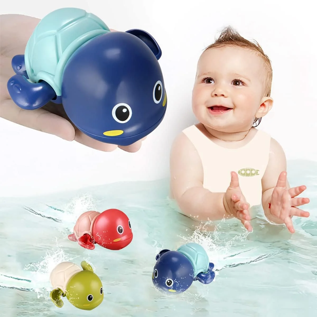 

Swimming Turtle Toys for Toddlers Floating Wind Up Toys Newborn Water Toys for 1 Year Kids