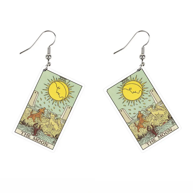 

Fashion European and American New Acrylic Tarot Card Earring For Women Girl Gift Wholesale Unique Design