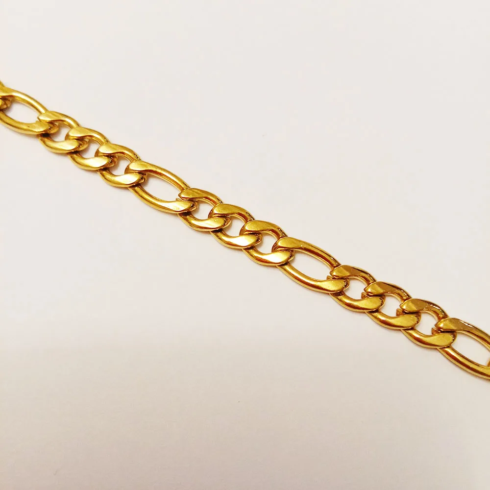 

cuban chain ,5-6 mm high quality stainless steel with 18 k gold plating chain , DIY chain material .