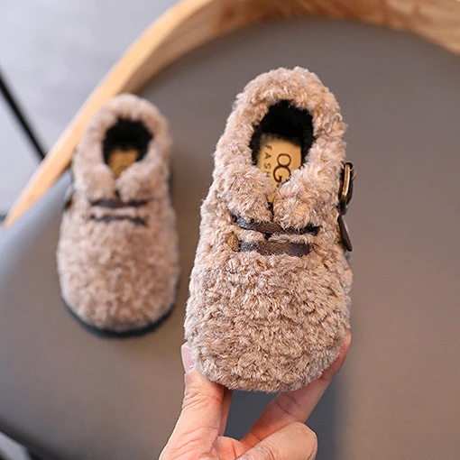 

Autumn Winter Warm Snow Boot peas shoes Children Casual sandals Plush cotton slide Boys And Girls Shoes, Black,khaki,brown