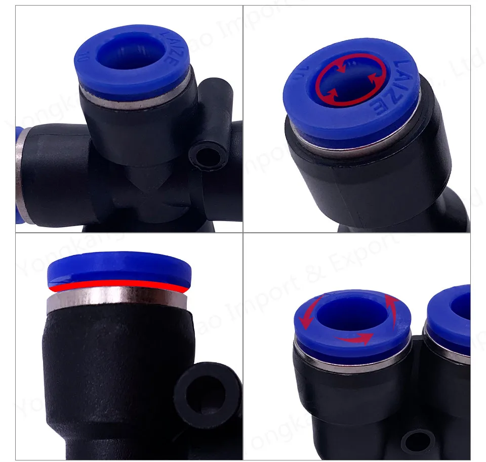 Sturdy 10pcs Pneumatic Fittings 10mm 8mm 6mm 12mm OD Hose Tube One Touch Push Into Straight Gas Fittings Plastic Quick Connectors Fitting Color : 12mm to 8mm 