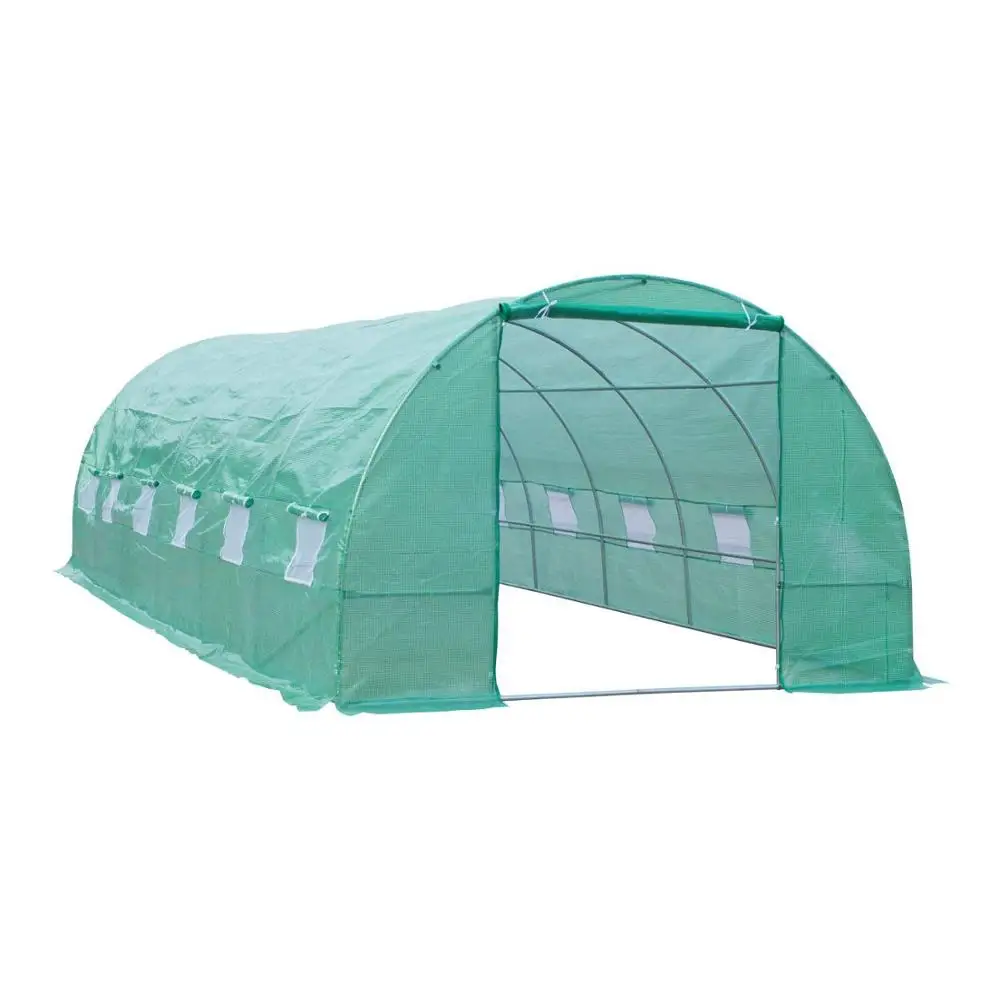 

Garden Tunnel Greenhouse 6x3x2m Popular Polytunnel Greenhouse in Europe, Green/white