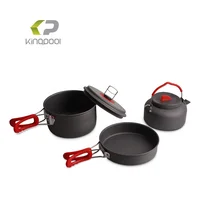 

Space Saving outdoor camping hard anodized aluminum outdoor cookware set