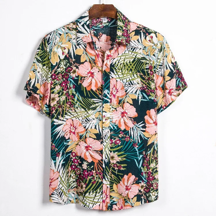 

Men's Short Sleeve Floral Printing Beach Hawaiian Shirts