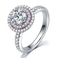 

XEYJZ069 Ladies Platinum Plating Hearts And Arrows Ring Luxury Full Crystal Diamond Shining Wedding Rings For Women B2368