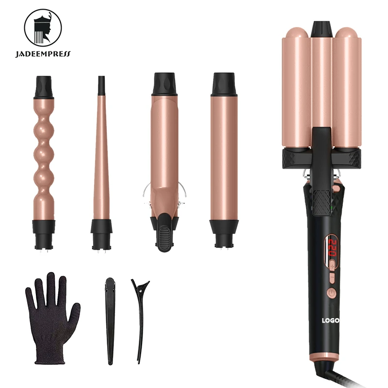 

Hot Sale For Barber Shop Home Big Barrel Iron Curlers Rollers Ceramic Hair Curler Multi Interchangeable 7 In 1 Curling Irons Set