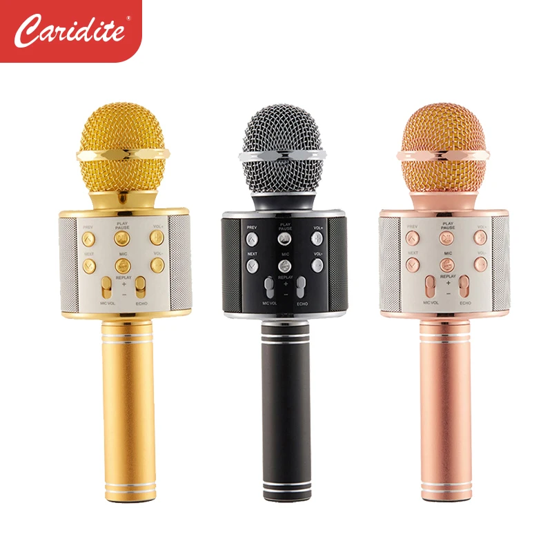 

Caridite Dropshipping Wireless Children'S Karaoke Yl858 Microphone With Speaker Portable Microphone Player For Family Party Ktv, Black ,pink ,gold,orange red