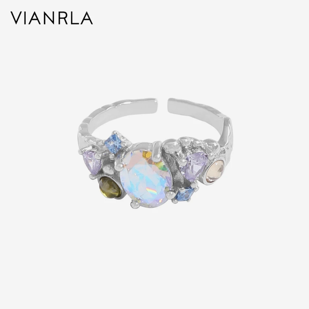 

VIANRLA 925 Sterling Silver Ring Zirconia Jewelry Shiny Stone Nickle Free Laser Logo Support Drop Shipping