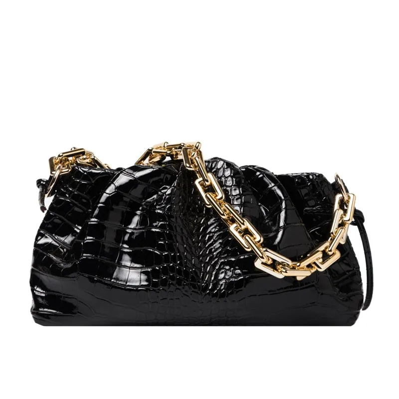 

Fashion Stylish Designer Women Crocodile Pattern Grain Waist Bag Sling Bags Crossbody PU Leather Chain Shoulder Bag, Coffee,green,white,black,brown,beige,rose red