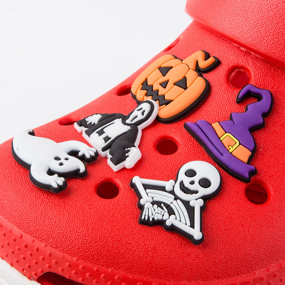 

2021 New Custom All Saints' Day Soft Rubber skeleton PVC pumpkin designer croc charms Accessories gibz for Croc Shoe charms, As picture