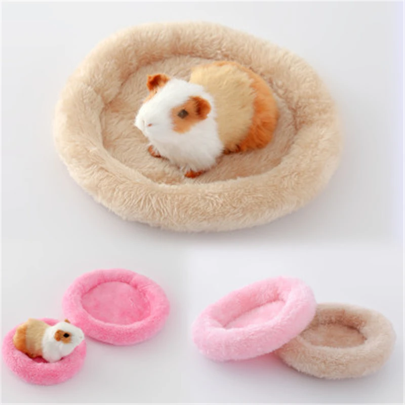

Pet Puppy House Sleeping Bed Hamster Dog Soft Fleece Guinea Pig Nest Winter Warm Small Animal Cage Mat Supplies, Blue/pink/coffee/ camel / rose red