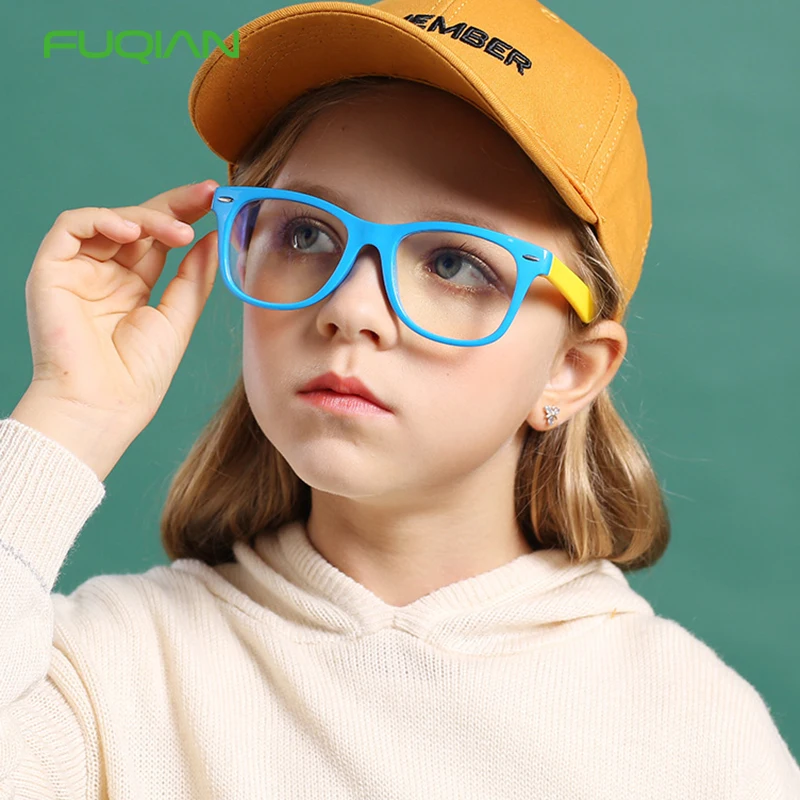 

2020 Fashion Boys Girls Computer Eyewear Healthy Material Silicone Anti Blue Light Glasses For Children Kids