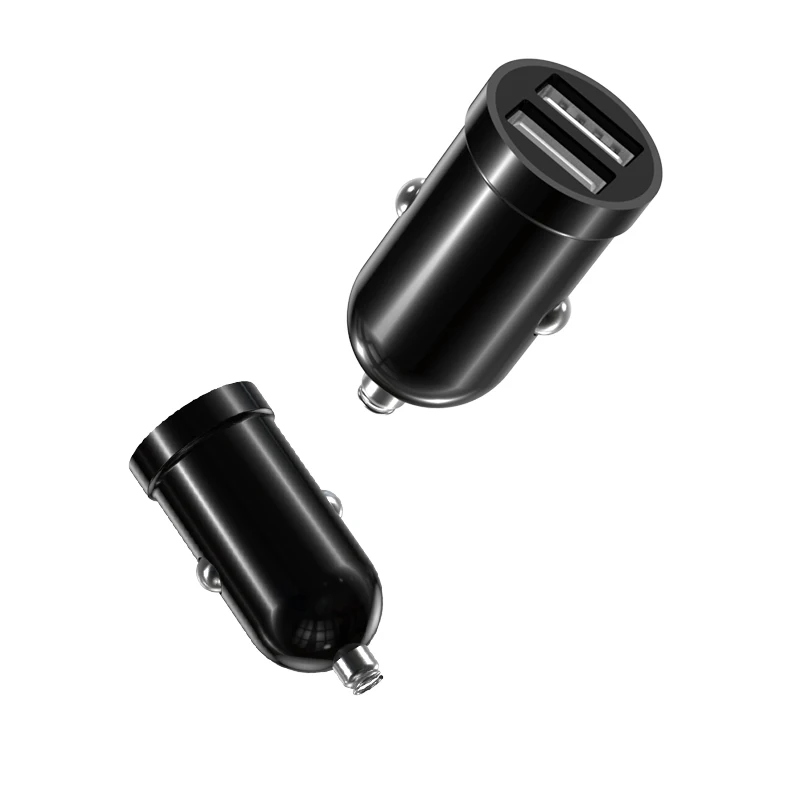 

5V 1A Minidual USB Car Charger For Mobile Phone Tablet GPS Fast Charger, Black