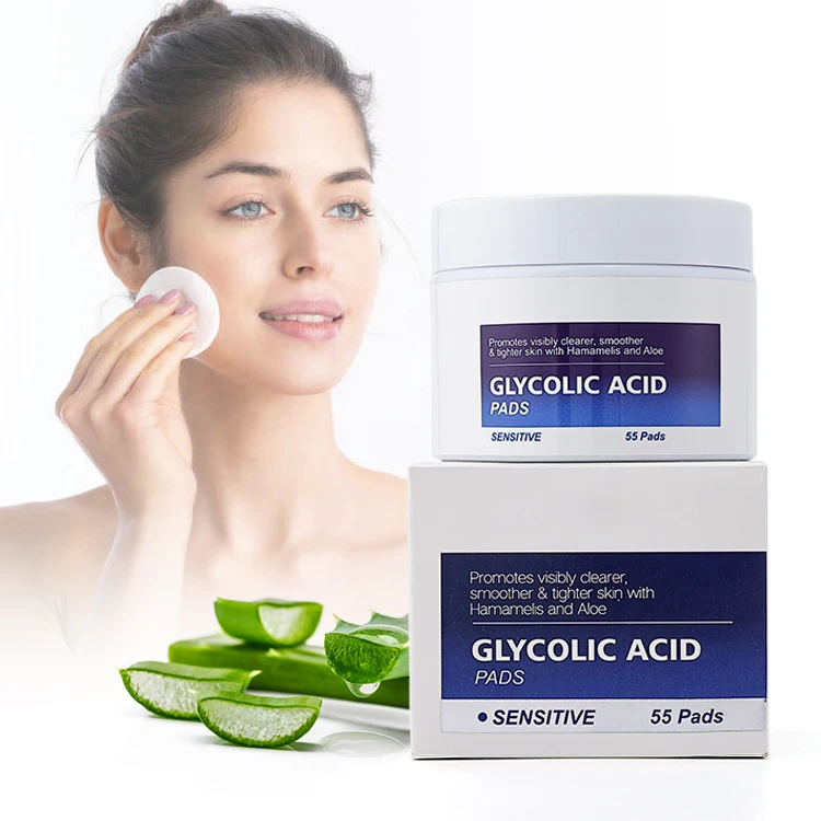 

Wholesale private label acne treatment exfoliating glycolic acid peel cotton pad salicylic acid glycolic acid pads