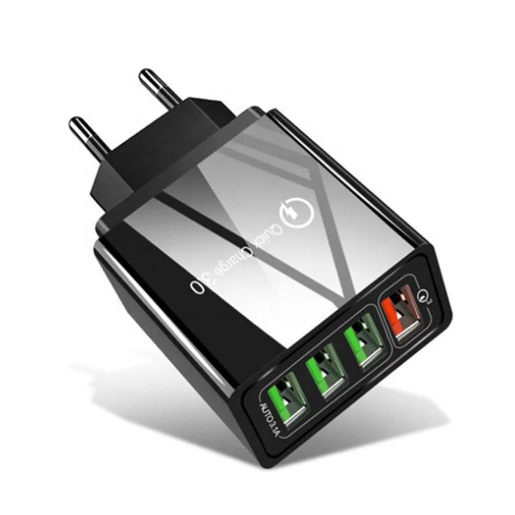 

New Original Travel Home Wall USB Charger for Mobile Phones Multi-ports 4 USB Fast Charger Quick Charge 3.0, Black,white,custom