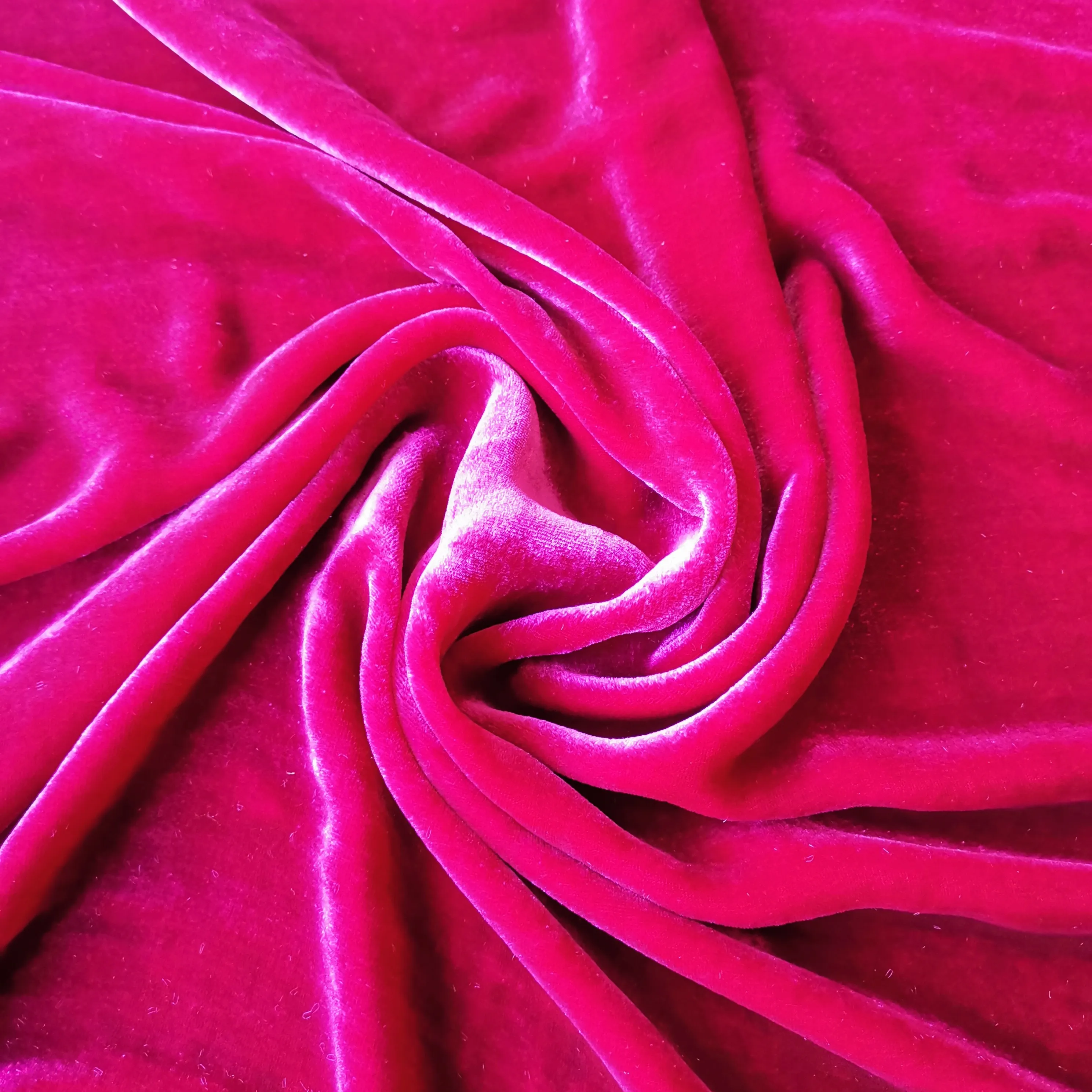 
solid dyed colour purple grape plain silk velvet fabric 