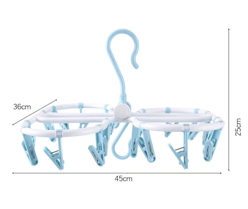 

32-Clip Multi-Function round Rough Foldable Underwear Drying Rack Brand New Pp Environmental Protection Drying Rack