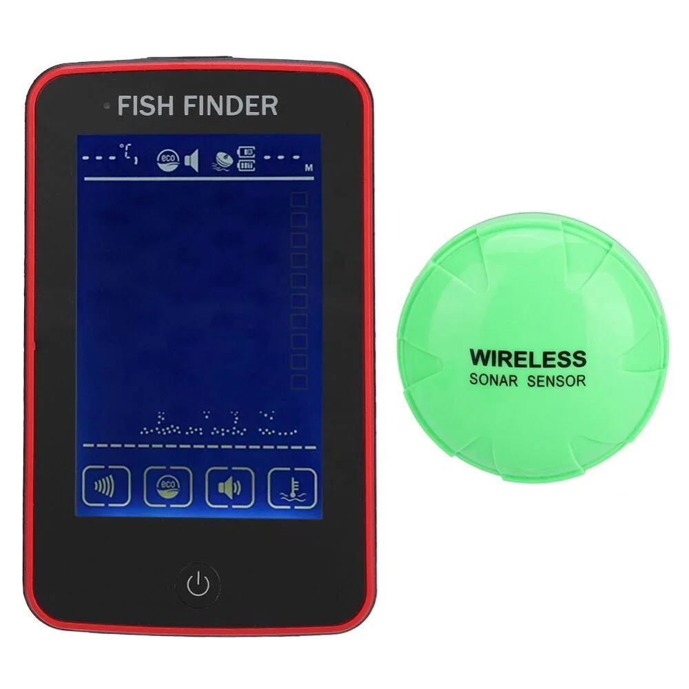 

Touch Screen 500 Meters Wireless Fish Finder Sonar Sensor Transducer Depth Echo Sounder with Recharged Battery