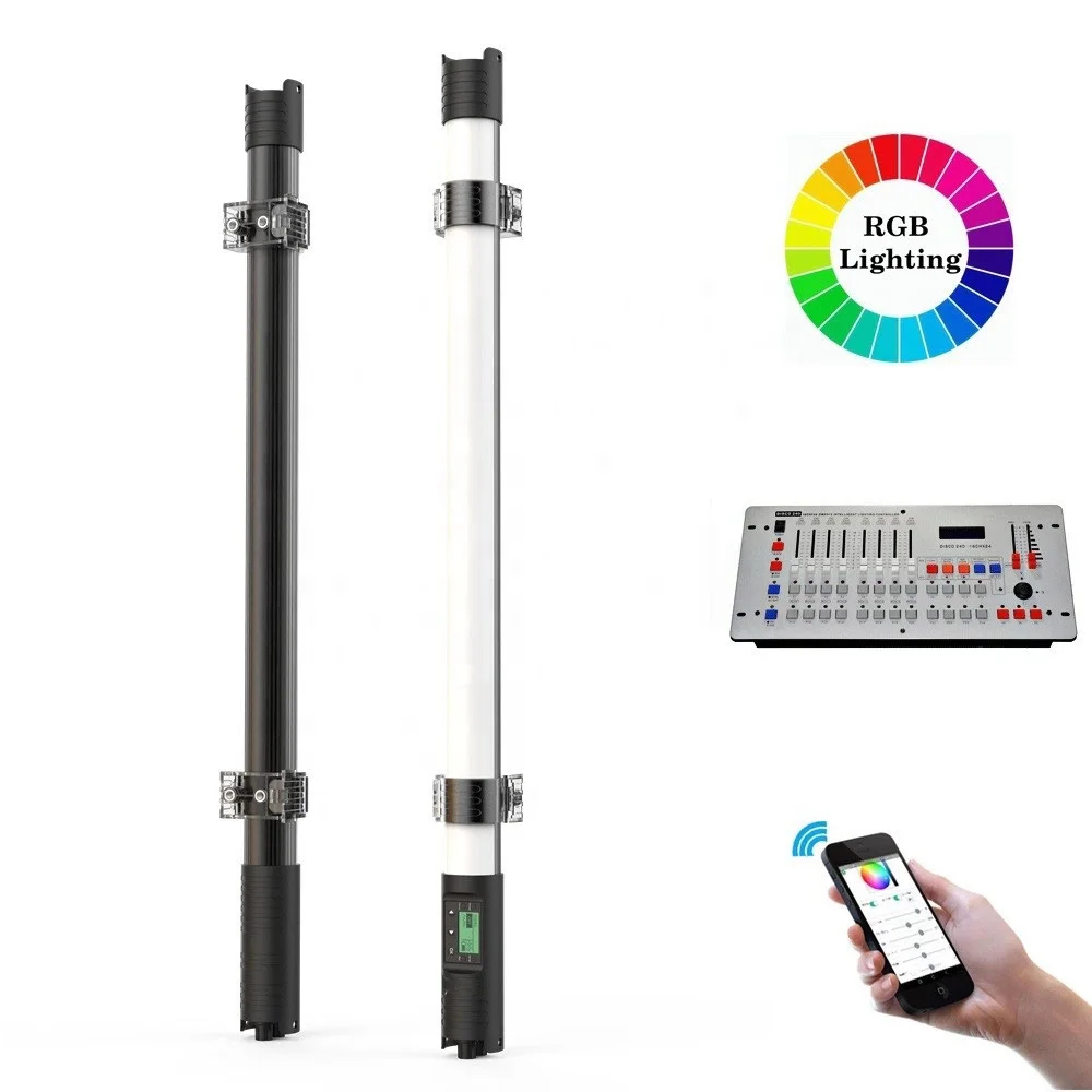 

led stick light 116cm rechargeable RGB led video tube ring fill light 40W handheld tv studio photographic lighting