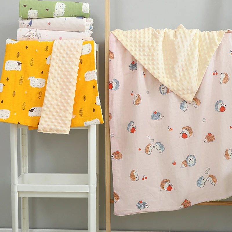 

In stock breathable soft sublimation fleece organic cotton muslin knit baby blankets for infant wrap