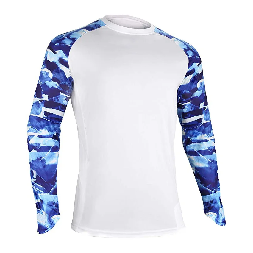 

wholesale long sleeve white camouflage water-resistant uv protection performance custom men fishing t shirt