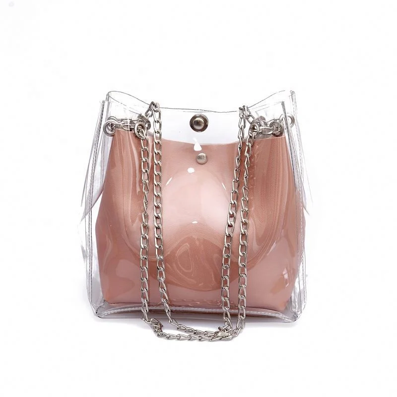 

Women Clear Crossbody Purse Bag Approved Shoulder Handbag Transparent Plastic Bucket Purses