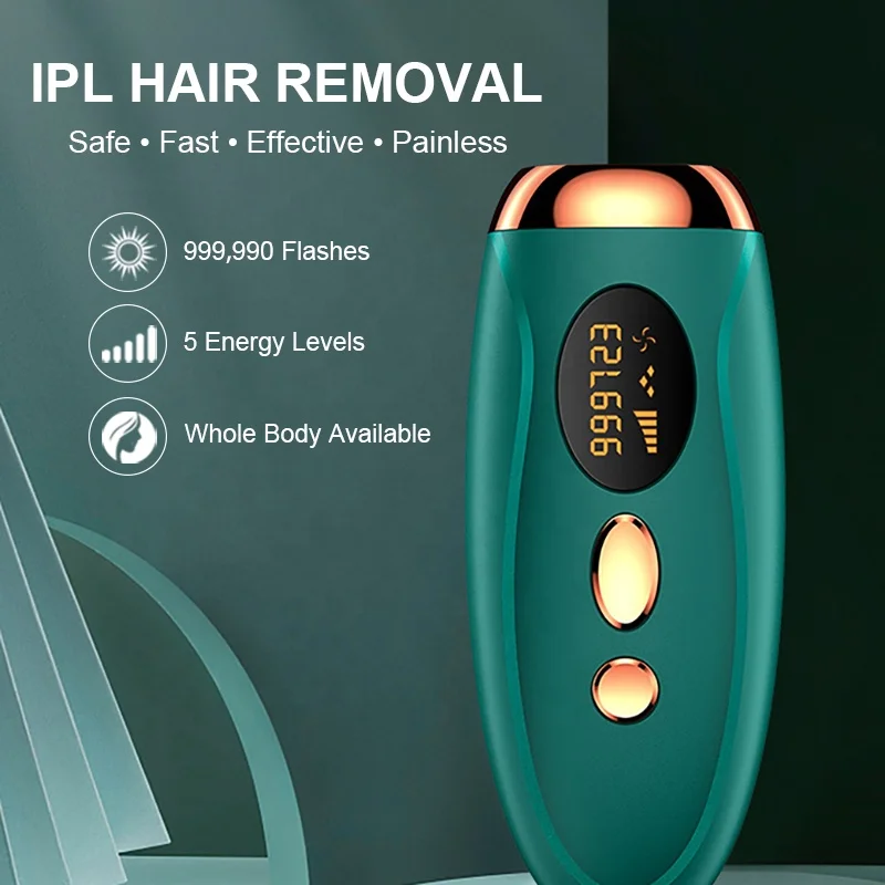 

Home Use Painless 999999 Flashes IPL Laser Hair Removal Machine Permanent Hair Removal Device, Green, white, cyan, pink