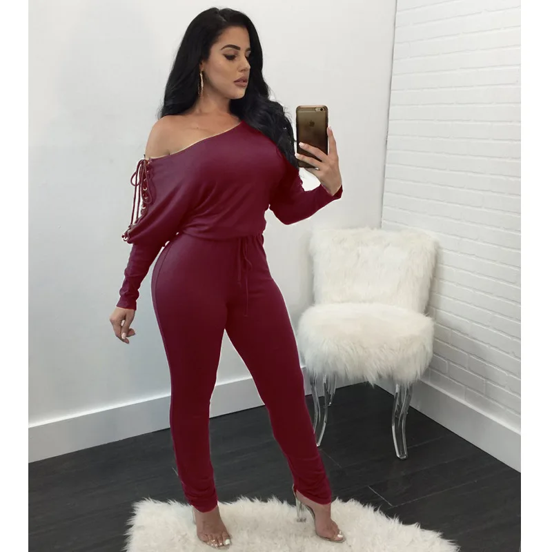 

WW-0689 Bat Sleeve Strapless Backless Loose Corns Tall Waist Jumpsuits Stacked Pants Jumpsuit Women Clothing Sexy Sets, Customized color