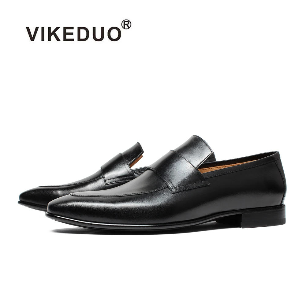 

Vikeduo Hand Made Vintage Black Kangaroo Skin Skin Penny Loafers Trending Mens Leather Shoes