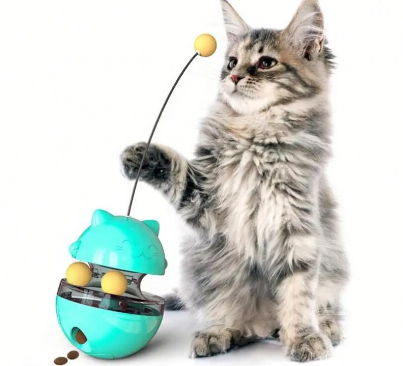 

Creative Tumbler Cat Turntable Toy Leaking Ball Funny Cat Stick Teeth Puzzle Training Pet Toys, Photo