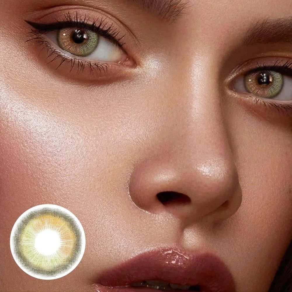

new arrival Aether Grapefruit Green colored contact lens contact lenses cycle eye contacts cosmetic lens glitter size 14.2 mm