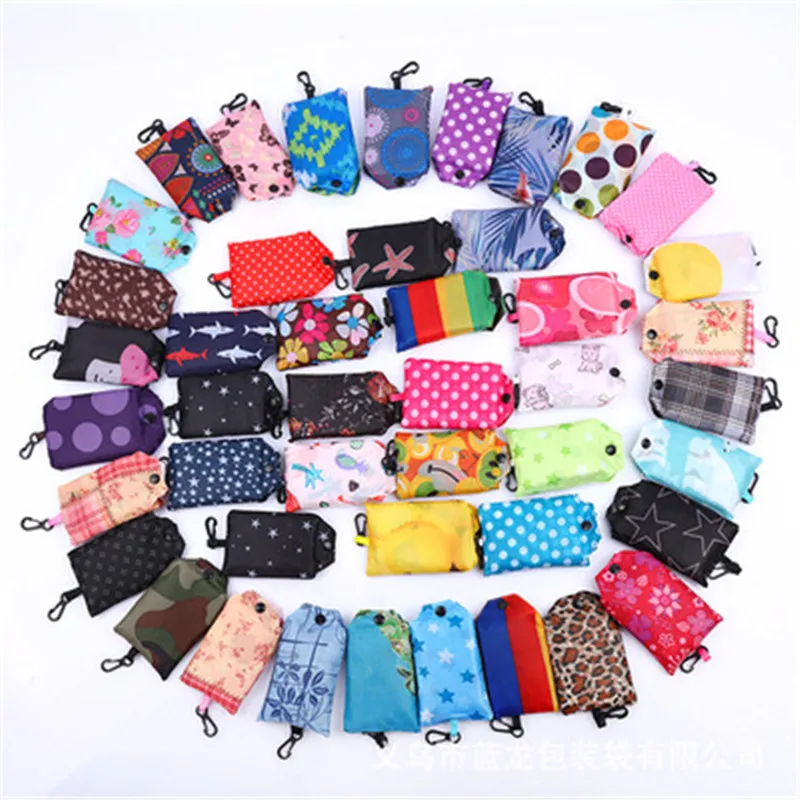 

Newest Home Storage Nylon Foldable Shopping Bags Reusable Eco-Friendly folding Bag new Ladies Shopping Bags