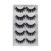 

Custom Packaging 5 pairs eyelash strip lash private label handmade wholesale faux mink eyelashes