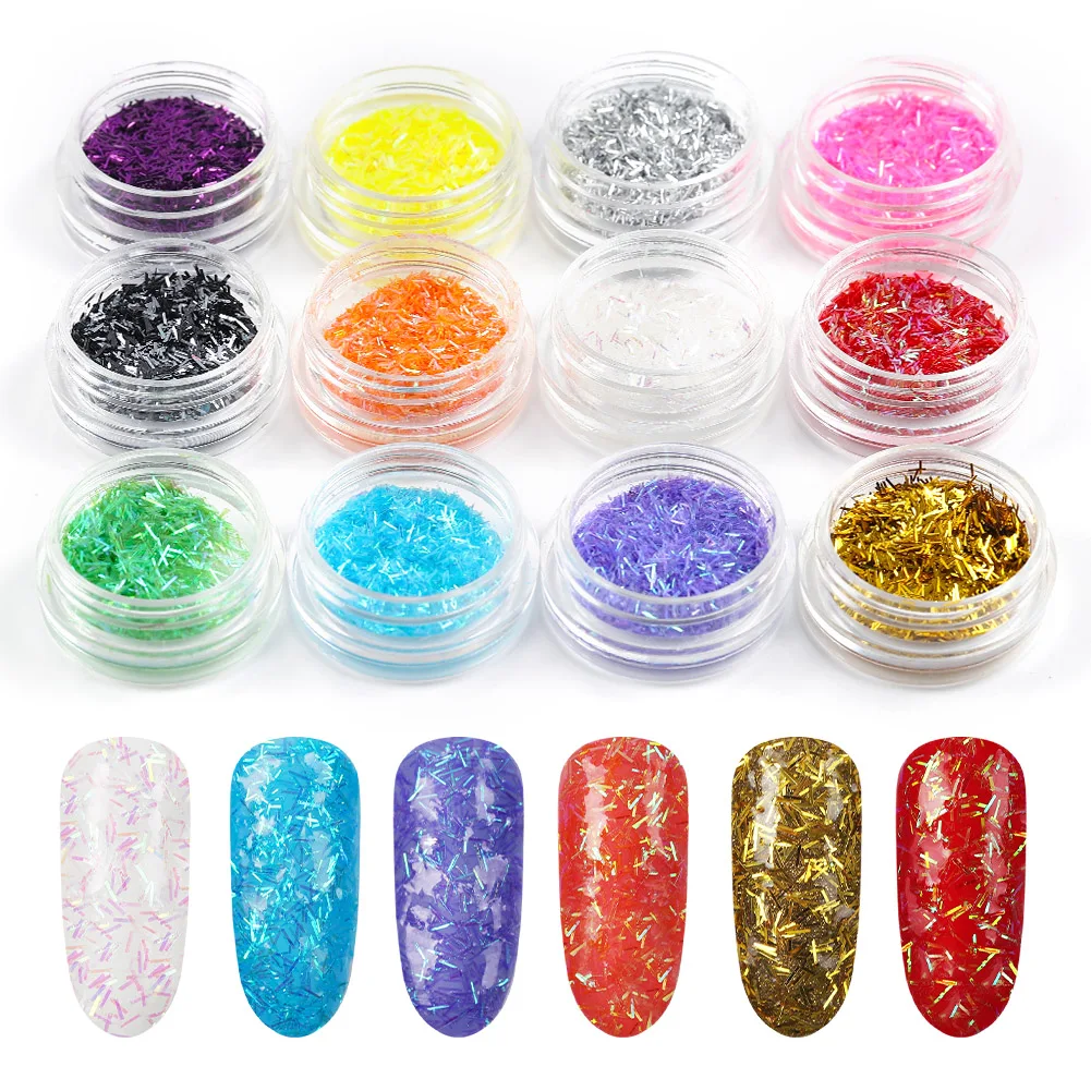 

COSCELIA Nail Art Sticker Nial Foil Paper Manicure Pedicure Decal Wraps Silk Lines 12/6 Colors Decoration Accessories Set