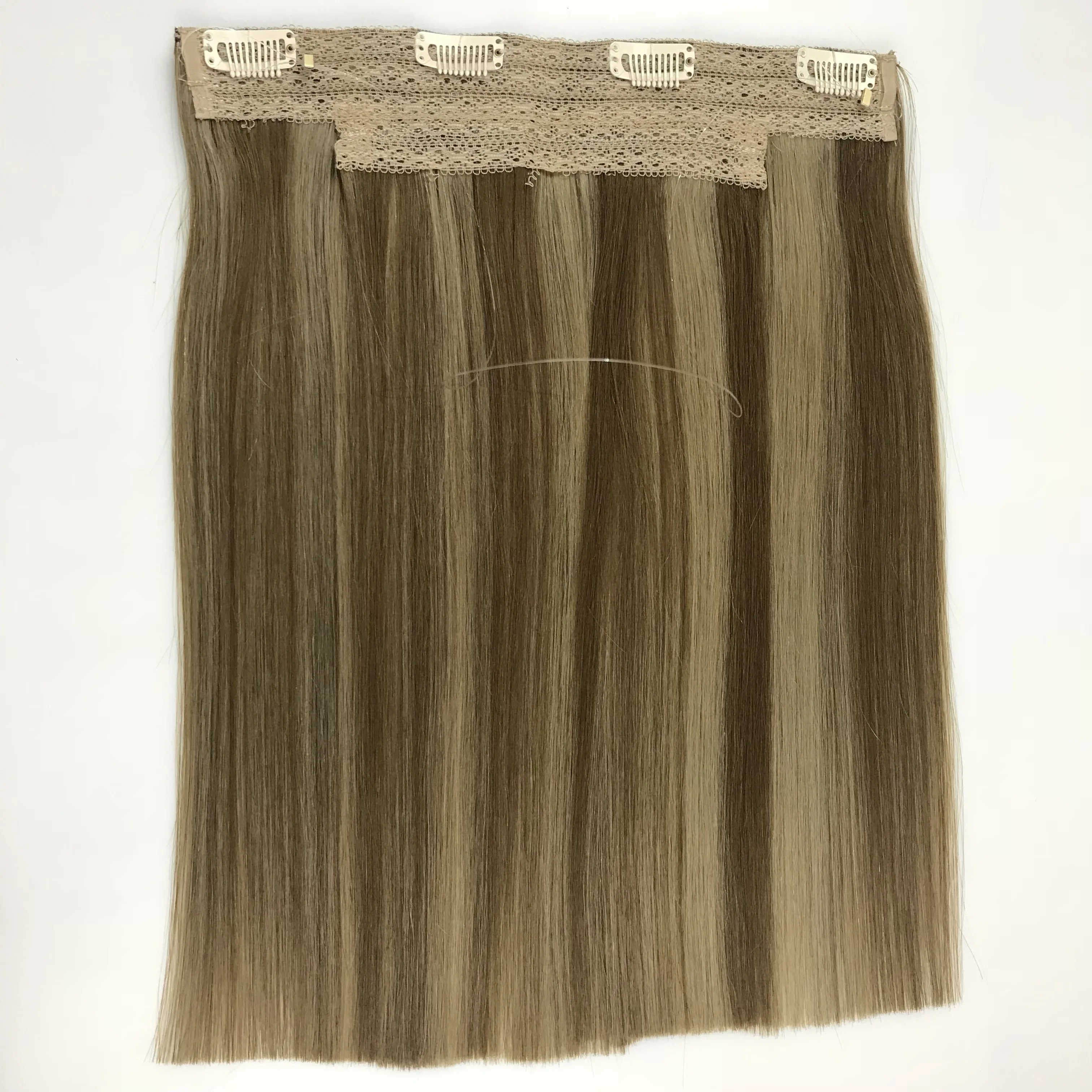 

TopElles Popular Natural Top Quality Wholesale Hair Manufacturer Double Drawn Halo Hair Extensions 100g Remy Human Hair