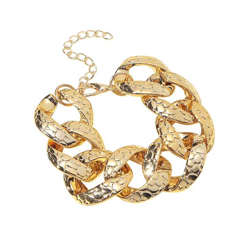 

Thick Chain Bracelet 2021 New Exaggerated Trend Retro Snake Pattern Single Layer Designer Bracelet Jewelry Bracelets Wholesale, Picture shows