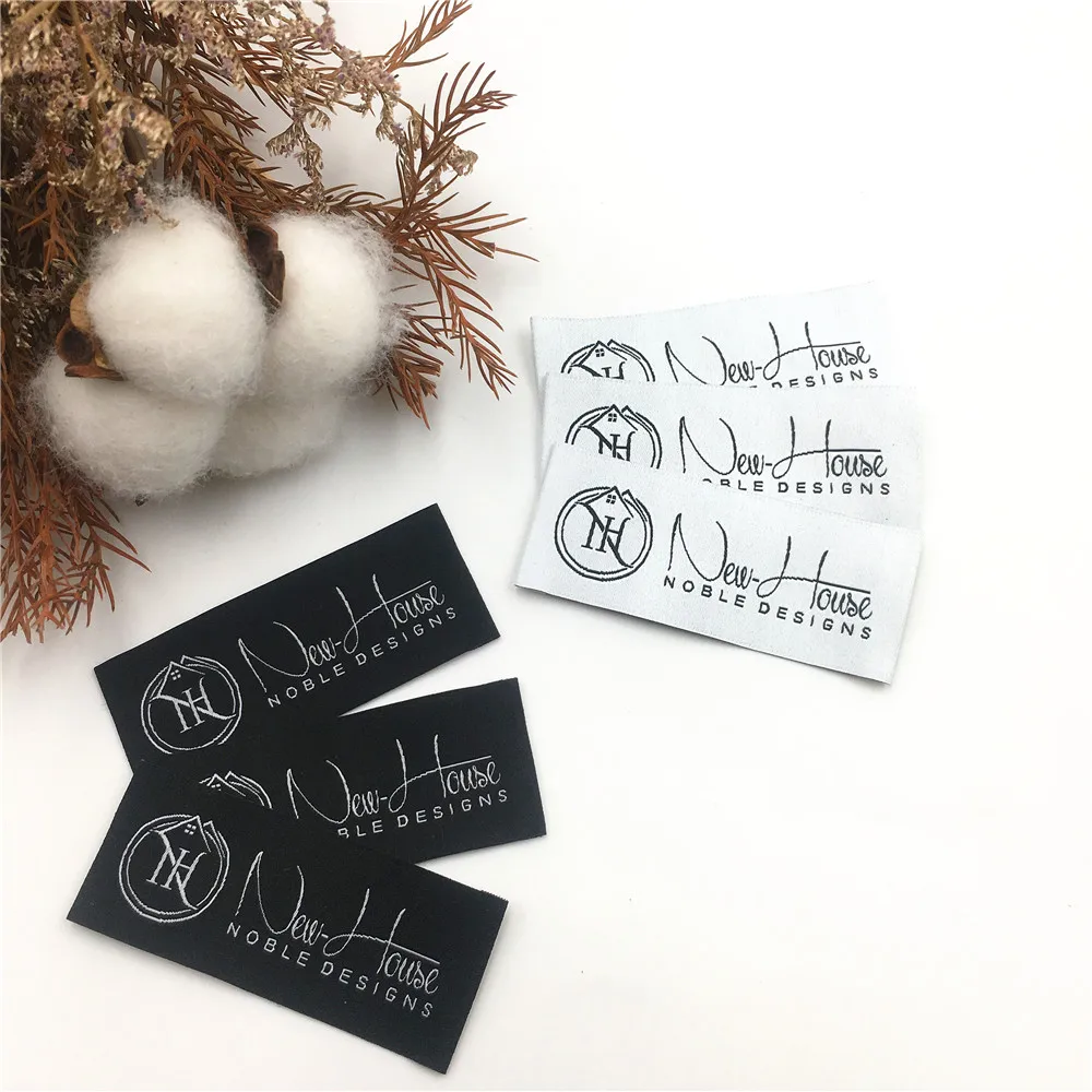 Customized Brand Printing Apparel End Fold Cloth Main Woven label