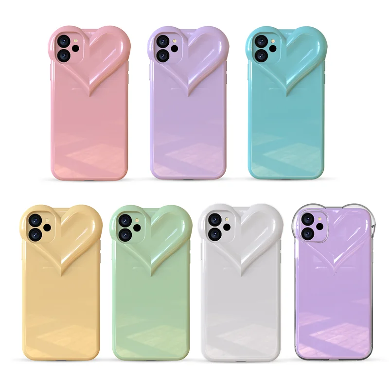

Luxury Love Heart shape camera Back Cover phone case for iphone 12 pro max, for i phone 12 case cute korean