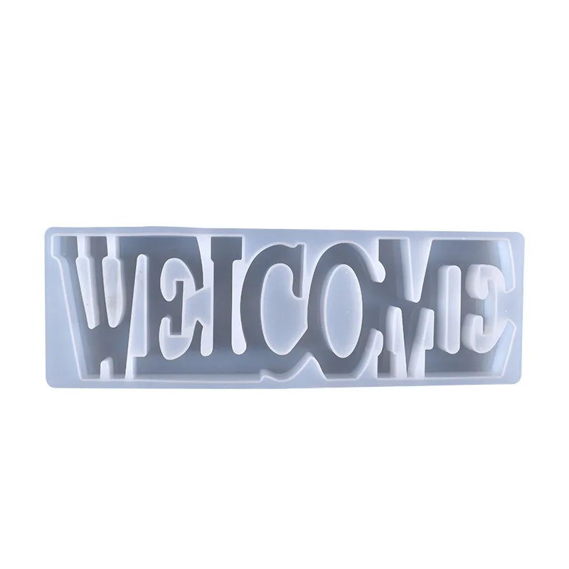

Home Wall Door Table Decoration Ornament Epoxy Craft Handmade Party Celebration Welcome Plate Letter Resin Silicone Welcome Mold