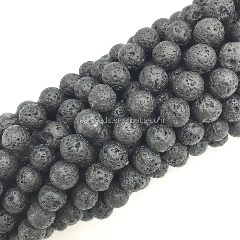 

Wholesale Natural Black Lava Rock Beads Lava Stone Beads for Jewelry Making 4mm 6mm 8mm 10mm 12mm