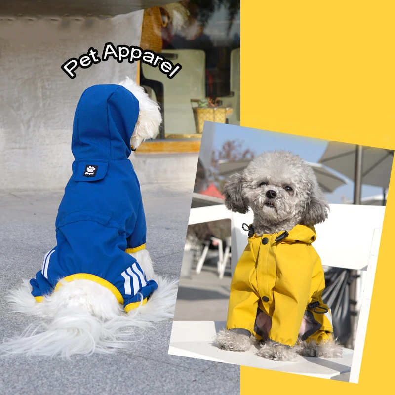 

Bunny CW05 2022 hot sale products pet apparel cute dog clothes Pomeranian Teddy dog waterproof raincoat, Blue ,rose red,yellow