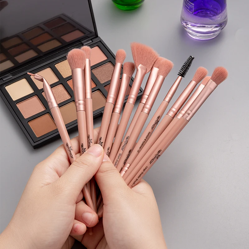 
Anmor 12Pcs Professional Eyeshadow Custom Make Up Brushes Set Cosmetic Eyebrow Makeup Brush 