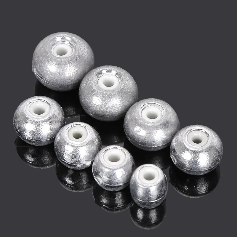 

20g/30g/40g/50g/60g/70g/80g/100g Ceramic fishing lead sinkers without hurting the wire fishing tackle weights, Silver