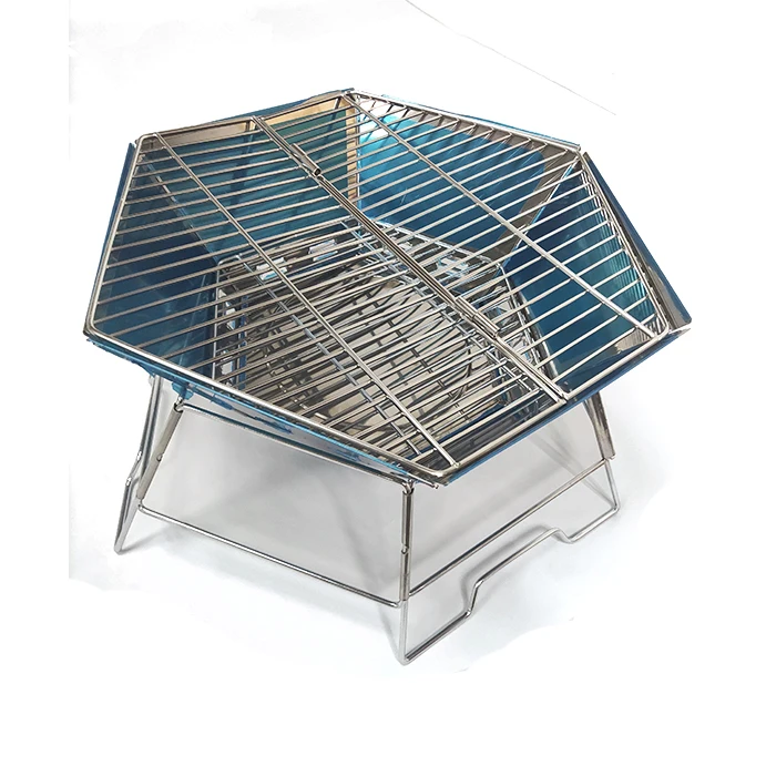 

Table Top Hexagon bbq Grill Charcoal Portable Folding Barbecue Grill for Outdoor Use
