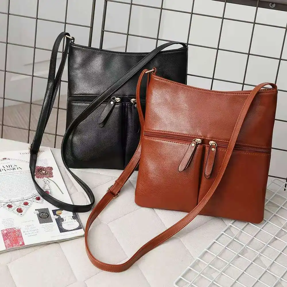 

New simple fashion large capacity shoulder bag messenger bag spring and summer soft leather all-match casual